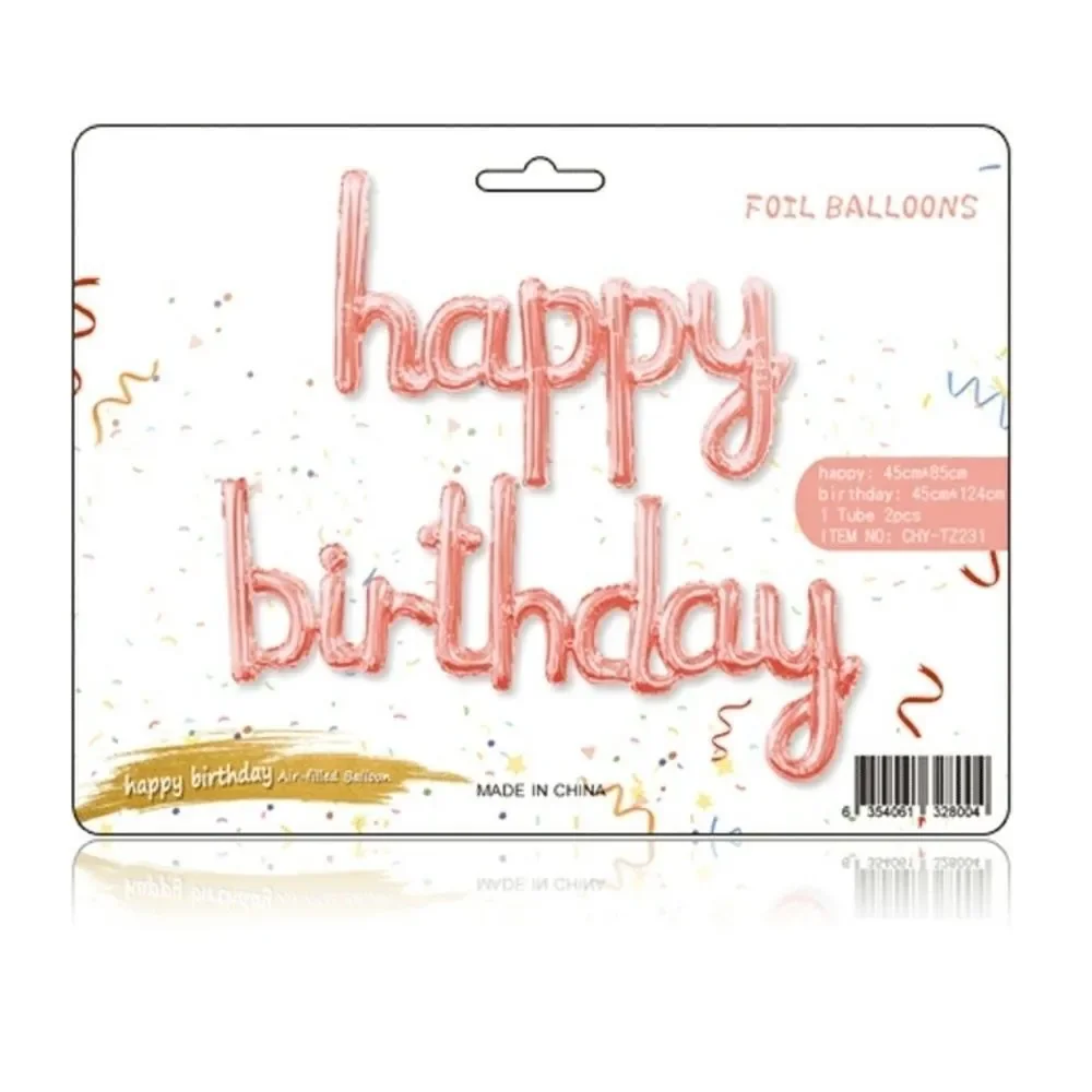 Happy Birthday Foil Air Balloons Background Decor NWT